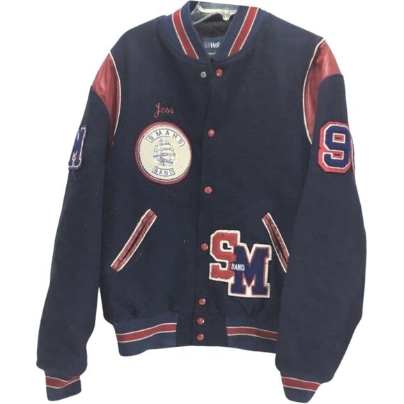 Vintage Holloway SM Band Letterman Drumline Navy Red Jacket Size XL - Picture 2 of 8